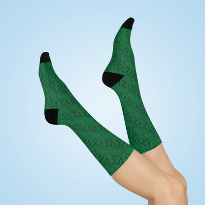 The First XV Green Cushioned Crew Socks for Ultimate Support and Style