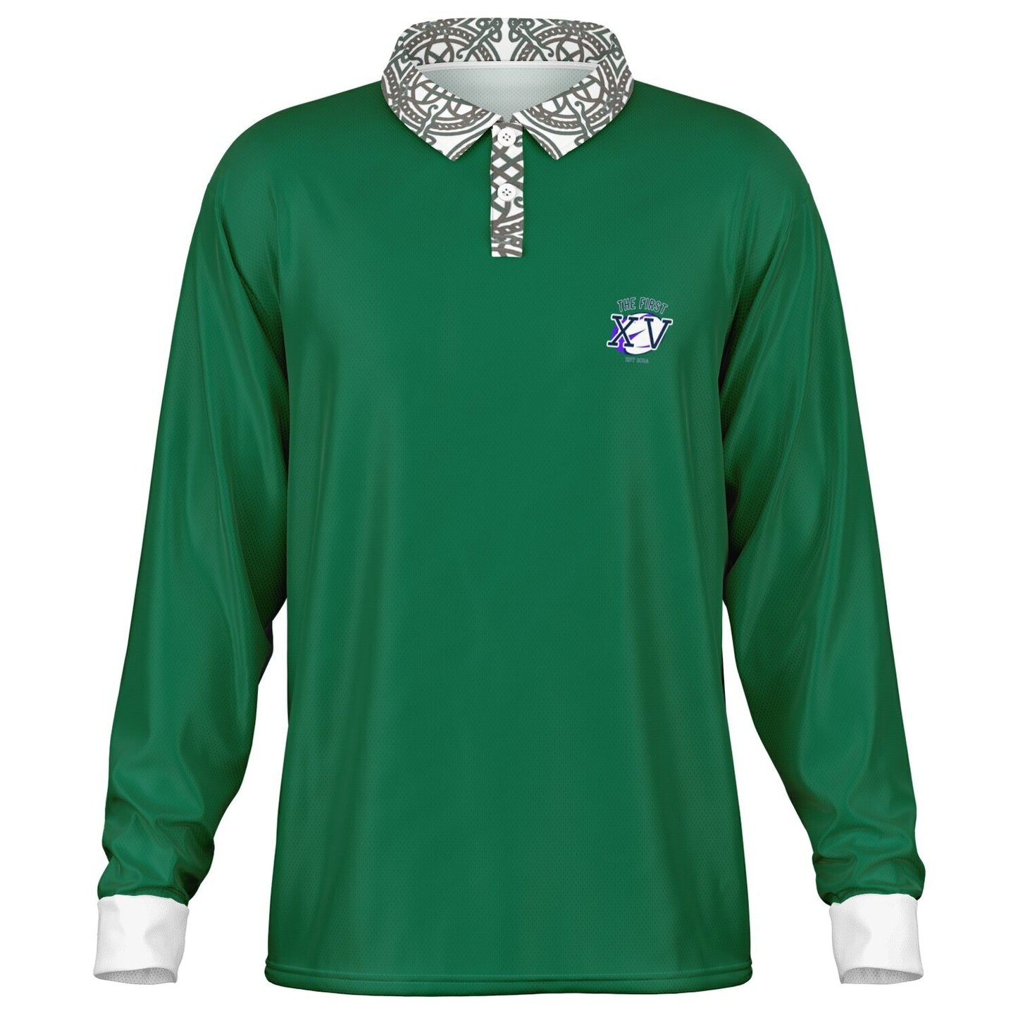 The First XV Green Vintage Rugby Polo Shirt