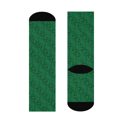 The First XV Green Cushioned Crew Socks for Ultimate Support and Style