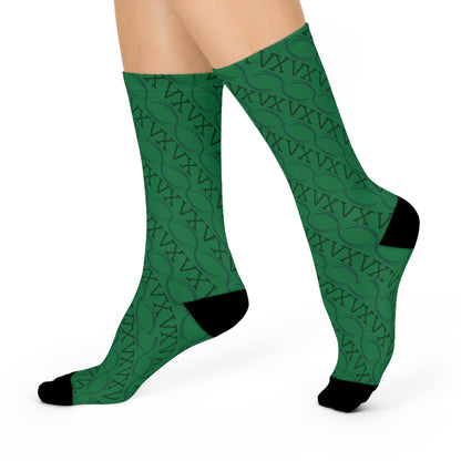 The First XV Green Cushioned Crew Socks for Ultimate Support and Style