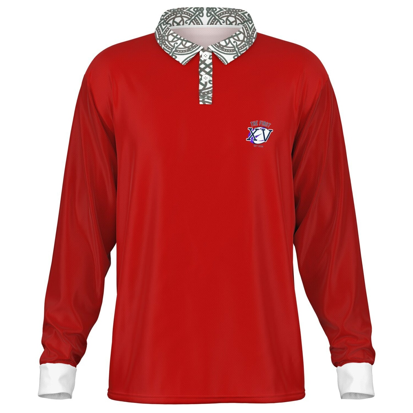 The First XV Red Vintage Rugby Polo Shirt