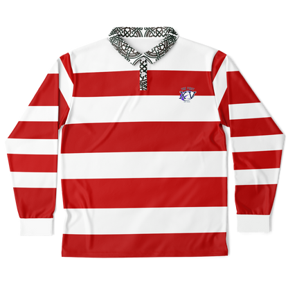 The First XV Red and White Vintage Rugby Style Polo Shirt