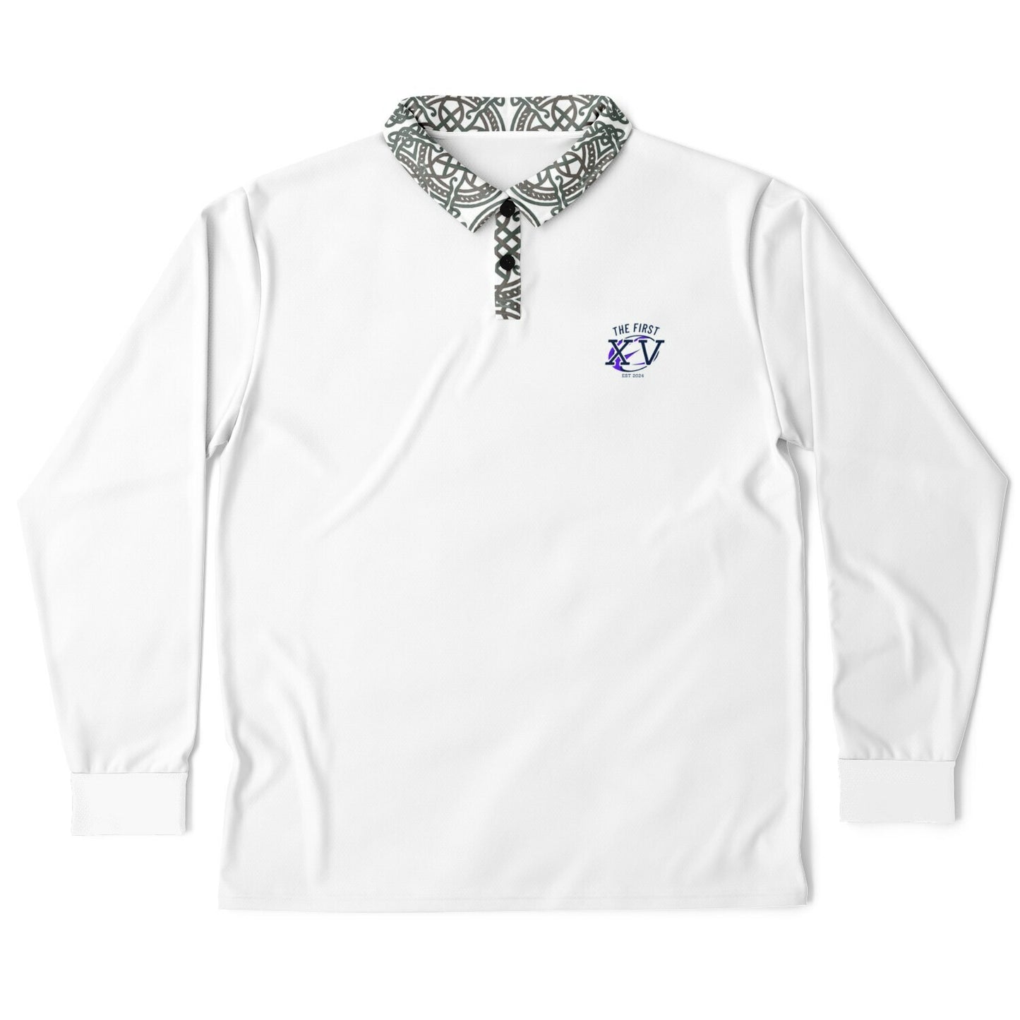 The First XV White Vintage Rugby Polo Shirt